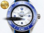 SEAMASTER PLANET OCEAN 6000M ULTRA DEEP 45.5MM SS TF 1:1 BEST EDITION WHITE DIAL BLUE BEZEL ON RUBBER STRAP A2824 - Görsel 4