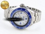 SEAMASTER PLANET OCEAN 6000M ULTRA DEEP 45.5MM SS TF 1:1 BEST EDITION WHITE DIAL BLUE BEZEL ON SS BRACELET A2824 - Görsel 6