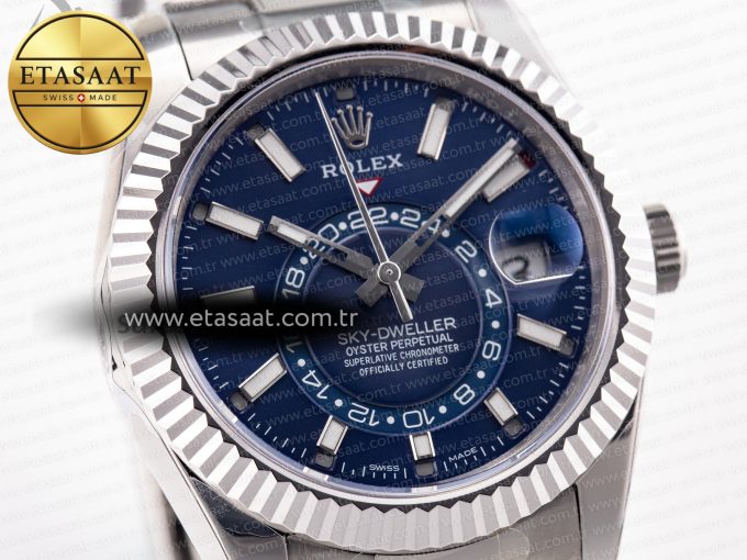 Sky-Dweller 326934 904L SS ZF 1:1 Best Edition Blue Dial on SS Bracelet A2824 - Görsel 5
