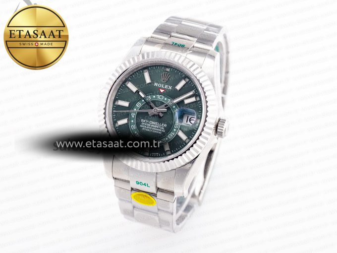 Sky-Dweller 326934 904L SS ZF 1:1 Best Edition Green Dial on SS Bracelet A2824 - Görsel 1