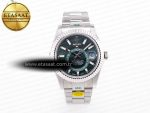 Sky-Dweller 326934 904L SS ZF 1:1 Best Edition Green Dial on SS Bracelet A2824 - Görsel 3