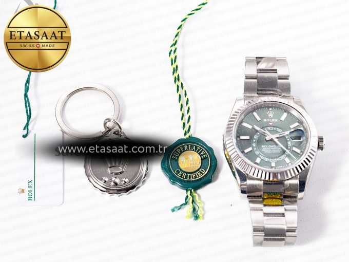 Sky-Dweller 326934 904L SS ZF 1:1 Best Edition Green Dial on SS Bracelet A2824 - Görsel 35