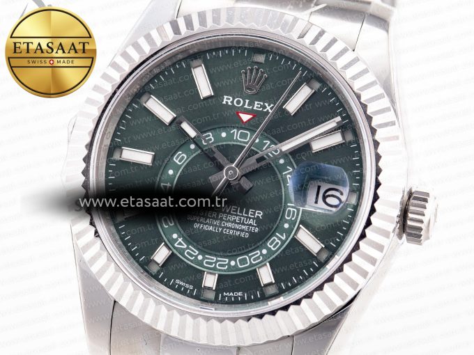 Sky-Dweller 326934 904L SS ZF 1:1 Best Edition Green Dial on SS Bracelet A2824 - Görsel 5
