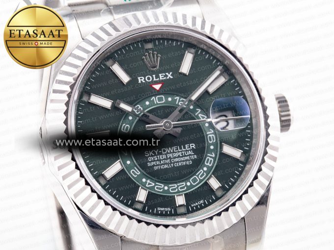 Sky-Dweller 326934 904L SS ZF 1:1 Best Edition Green Dial on SS Bracelet A2824 - Görsel 6