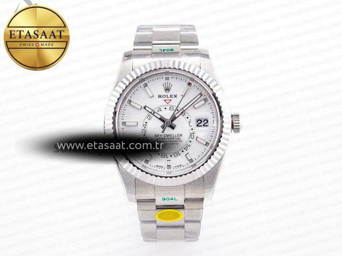 Sky-Dweller 326934 904L SS ZF 1:1 Best Edition White Dial on SS Bracelet A2824 - Görsel 3