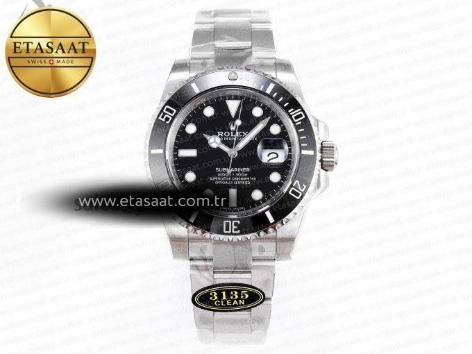 Submariner 116610 LN Black Ceramic Clean 904L 1:1 Best Edition on SS Bracelet VS3135 - Görsel 3