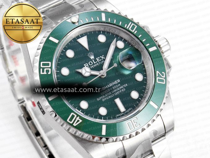 Submariner 116610 LV Green Ceramic Clean 904L 1:1 Best Edition on SS Bracelet VS3135 - Görsel 5