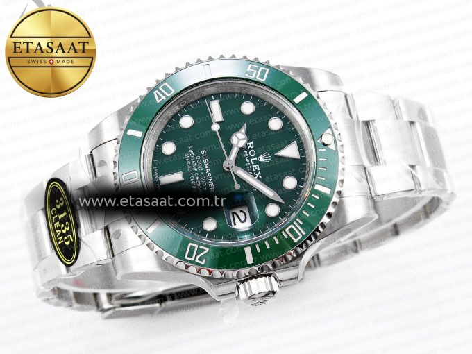 Submariner 116610 LV Green Ceramic Clean 904L 1:1 Best Edition on SS Bracelet VS3135 - Görsel 6