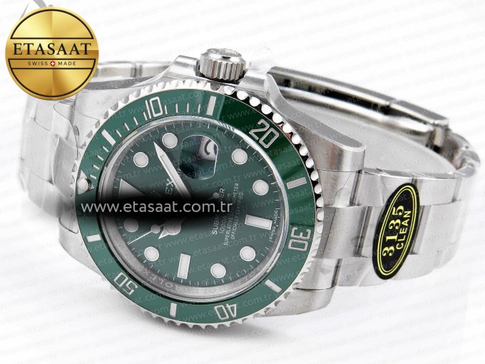 Submariner 116610 LV Green Ceramic Clean 904L 1:1 Best Edition on SS Bracelet VS3135 - Görsel 7