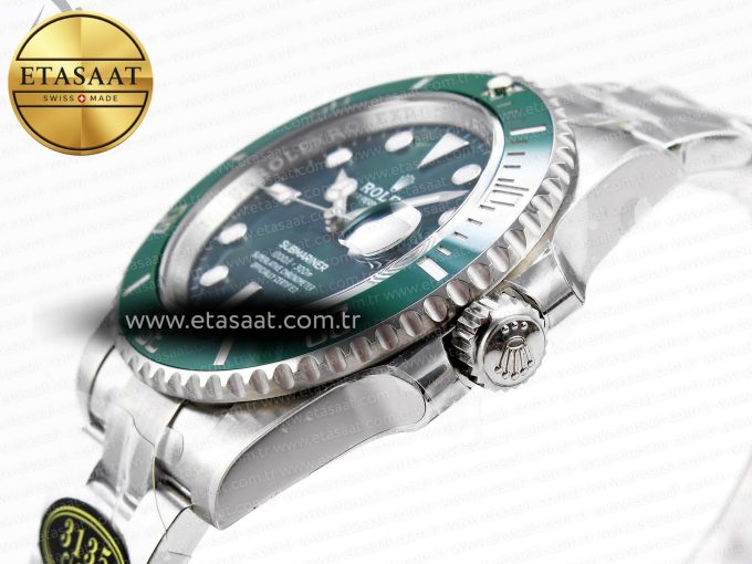 Submariner 116610 LV Green Ceramic Clean 904L 1:1 Best Edition on SS Bracelet VS3135 - Görsel 8