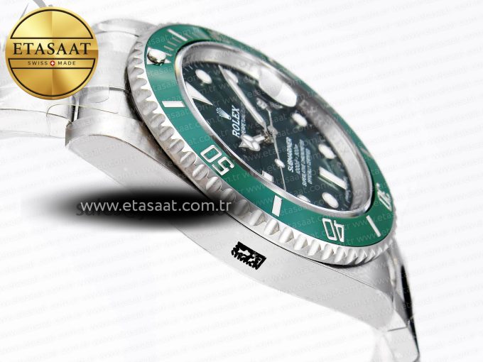 Submariner 116610 LV Green Ceramic Clean 904L 1:1 Best Edition on SS Bracelet VS3135 - Görsel 9
