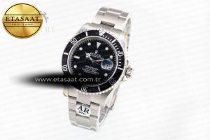 Submariner 16610 LN Black Bezel 904L Steel Rehaut SS ARF 1:1 Best Edition on SS Bracelet SH3135 - Görsel 2