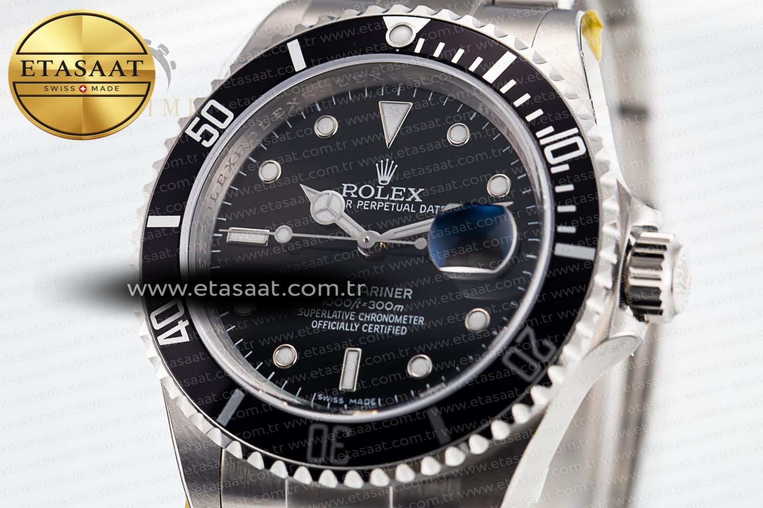 Submariner 16610 LN Black Bezel 904L Steel Rehaut SS ARF 1:1 Best Edition on SS Bracelet SH3135 - Görsel 5