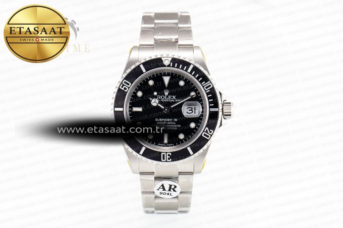 Submariner 16610 LN No Rehaut Engraving 904L Steel ARF 1:1 Best Edition on SS Bracelet SH3135 V2 - Görsel 3