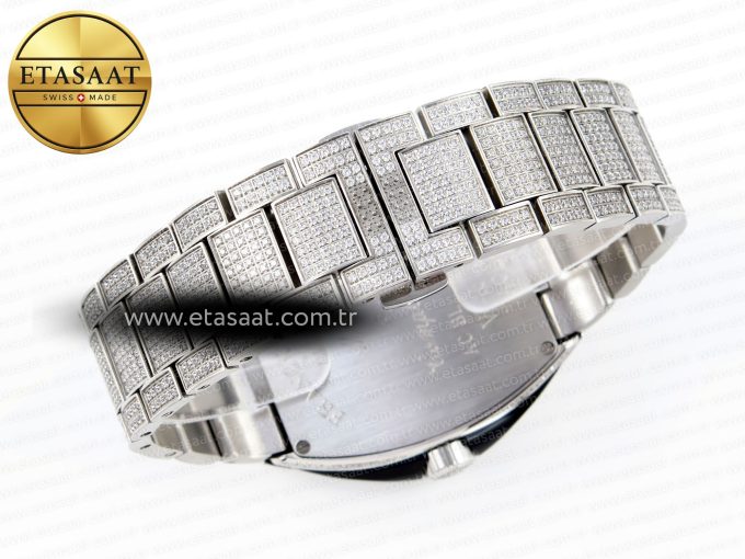 Vanguard SS Black Full Diamonds ABF Best Edition Diamonds Blue Dial on Diamonds Bracelet A2824 - Görsel 16