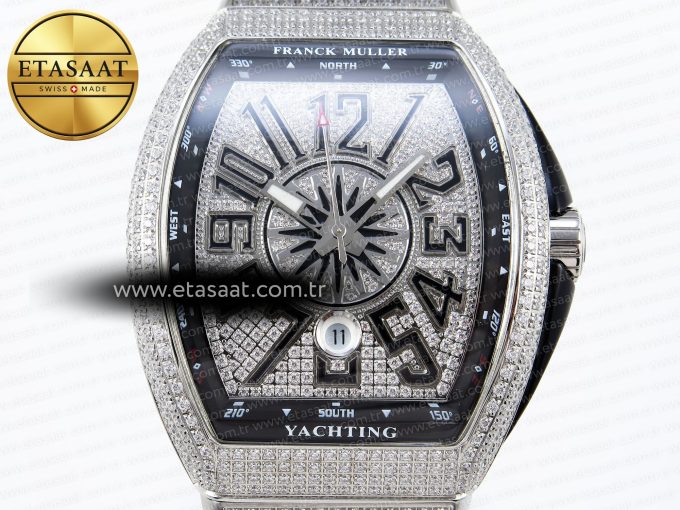 Vanguard SS Black Full Diamonds ABF Best Edition Diamonds Blue Dial on Diamonds Bracelet A2824 - Görsel 4