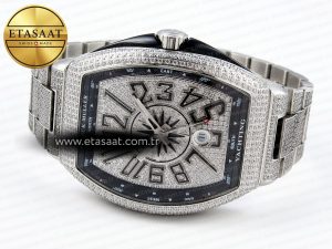 Vanguard SS Black Full Diamonds ABF Best Edition Diamonds Blue Dial on Diamonds Bracelet A2824 - Görsel 6