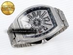 Vanguard SS Black Full Diamonds ABF Best Edition Diamonds Blue Dial on Diamonds Bracelet A2824 - Görsel 7