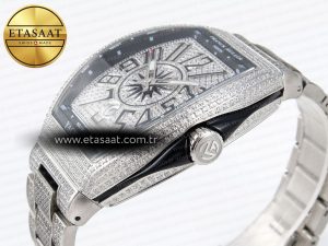 Vanguard SS Black Full Diamonds ABF Best Edition Diamonds Blue Dial on Diamonds Bracelet A2824 - Görsel 8