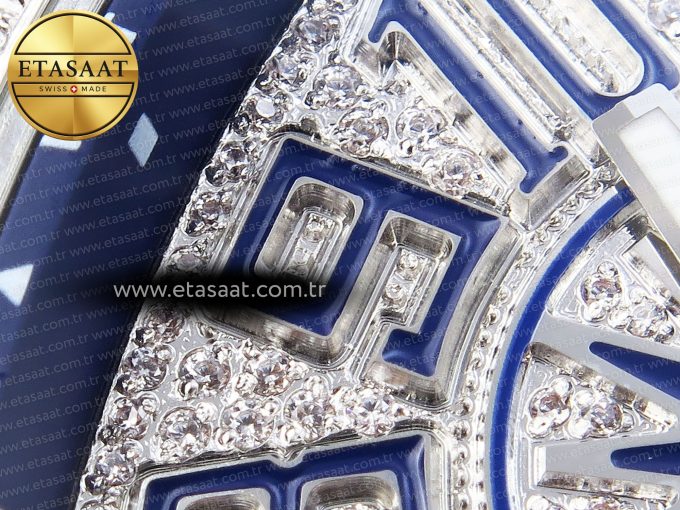 Vanguard SS Blue Full Diamonds ABF Best Edition Diamonds Blue Dial on Diamonds Bracelet A2824 - Görsel 11