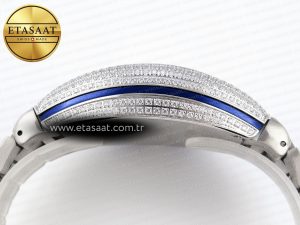 Vanguard SS Blue Full Diamonds ABF Best Edition Diamonds Blue Dial on Diamonds Bracelet A2824 - Görsel 14