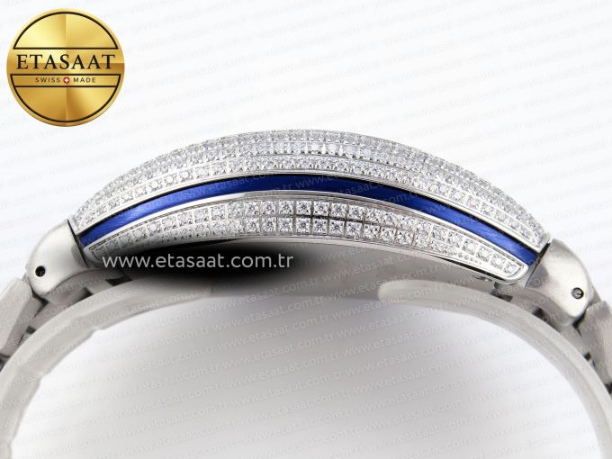 Vanguard SS Blue Full Diamonds ABF Best Edition Diamonds Blue Dial on Diamonds Bracelet A2824 - Görsel 14