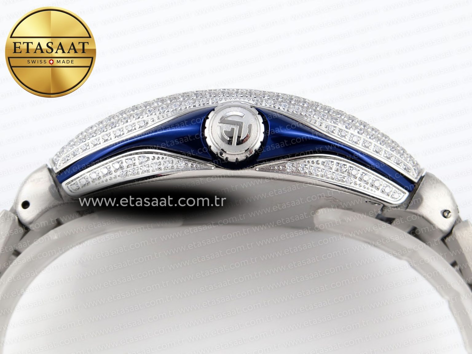 Vanguard SS Blue Full Diamonds ABF Best Edition Diamonds Blue Dial on Diamonds Bracelet A2824 - Görsel 15