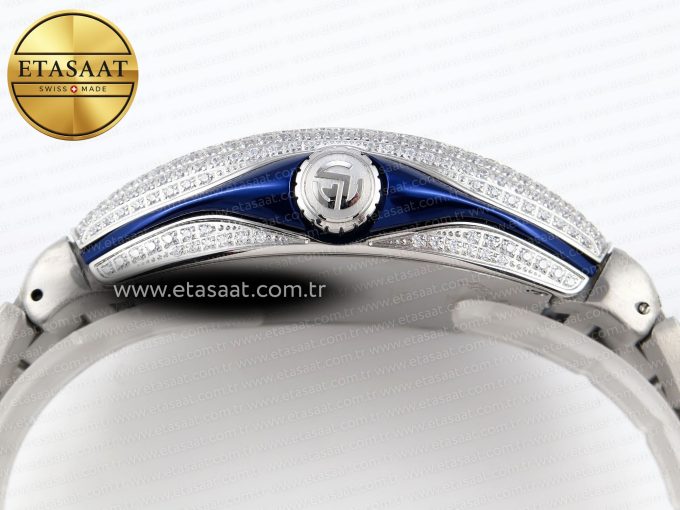 Vanguard SS Blue Full Diamonds ABF Best Edition Diamonds Blue Dial on Diamonds Bracelet A2824 - Görsel 15