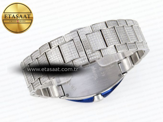 Vanguard SS Blue Full Diamonds ABF Best Edition Diamonds Blue Dial on Diamonds Bracelet A2824 - Görsel 16