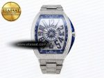 Vanguard SS Blue Full Diamonds ABF Best Edition Diamonds Blue Dial on Diamonds Bracelet A2824 - Görsel 3