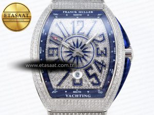 Vanguard SS Blue Full Diamonds ABF Best Edition Diamonds Blue Dial on Diamonds Bracelet A2824 - Görsel 4