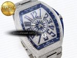 Vanguard SS Blue Full Diamonds ABF Best Edition Diamonds Blue Dial on Diamonds Bracelet A2824 - Görsel 5