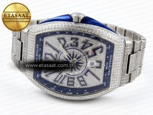Vanguard SS Blue Full Diamonds ABF Best Edition Diamonds Blue Dial on Diamonds Bracelet A2824 - Görsel 6