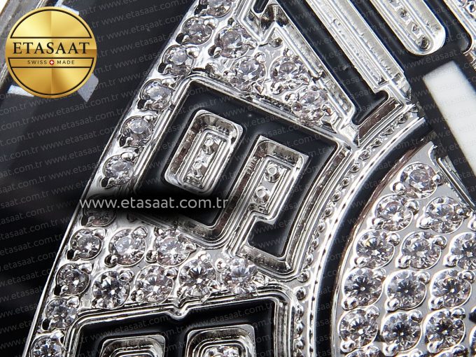 Vanguard SS Full Diamonds ABF Best Edition Diamonds Black Dial on Diamonds Bracelet A2824 - Görsel 13