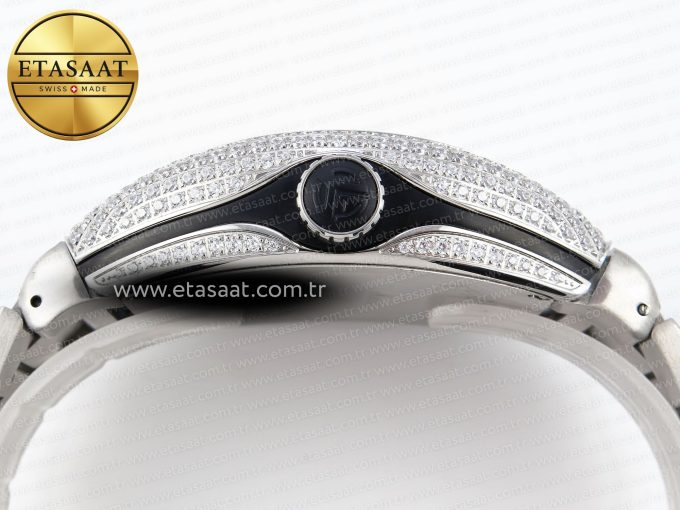 Vanguard SS Full Diamonds ABF Best Edition Diamonds Black Dial on Diamonds Bracelet A2824 - Görsel 15