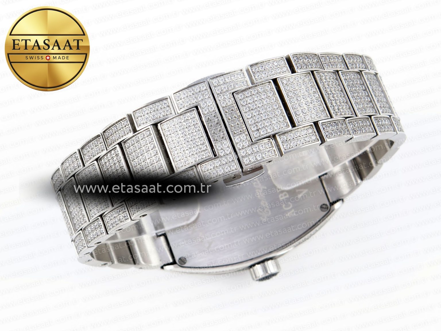 Vanguard SS Full Diamonds ABF Best Edition Diamonds Black Dial on Diamonds Bracelet A2824 - Görsel 16