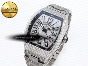 Vanguard SS Full Diamonds ABF Best Edition Diamonds Black Dial on Diamonds Bracelet A2824 - Görsel 2