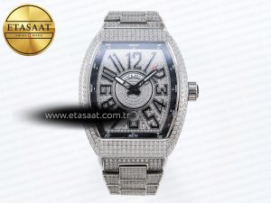 Vanguard SS Full Diamonds ABF Best Edition Diamonds Black Dial on Diamonds Bracelet A2824 - Görsel 3
