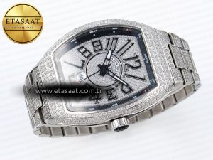 Vanguard SS Full Diamonds ABF Best Edition Diamonds Black Dial on Diamonds Bracelet A2824 - Görsel 6