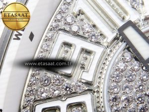 Vanguard SS Full Diamonds ABF Best Edition Diamonds White Dial on Diamonds Bracelet A2824 - Görsel 11