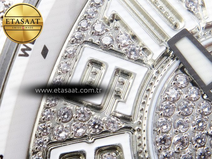 Vanguard SS Full Diamonds ABF Best Edition Diamonds White Dial on Diamonds Bracelet A2824 - Görsel 11