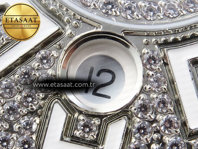 Vanguard SS Full Diamonds ABF Best Edition Diamonds White Dial on Diamonds Bracelet A2824 - Görsel 13