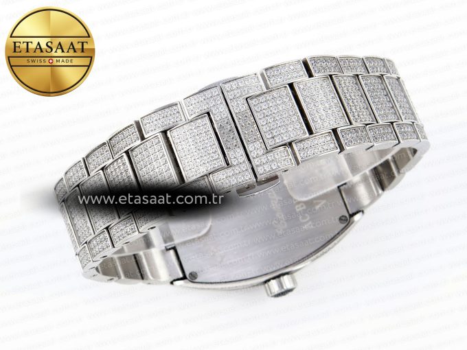 Vanguard SS Full Diamonds ABF Best Edition Diamonds White Dial on Diamonds Bracelet A2824 - Görsel 16