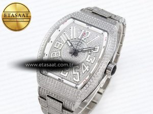 Vanguard SS Full Diamonds ABF Best Edition Diamonds White Dial on Diamonds Bracelet A2824 - Görsel 2