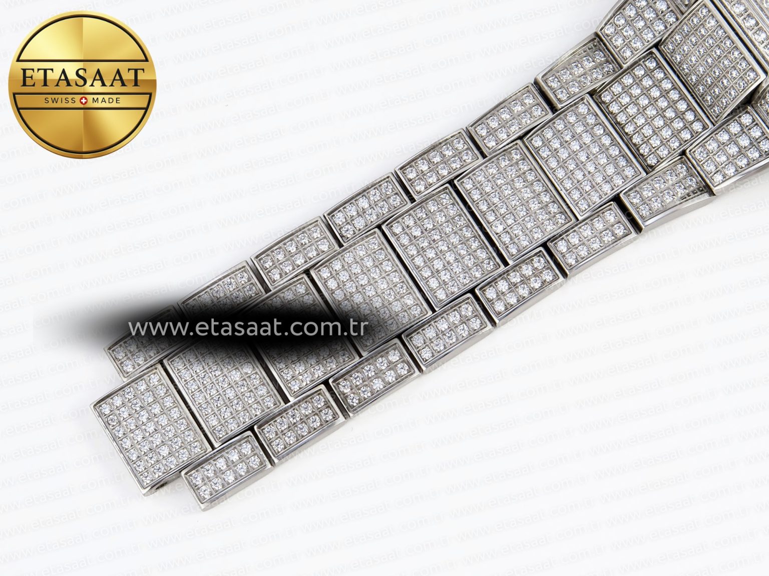 Vanguard SS Full Diamonds ABF Best Edition Diamonds White Dial on Diamonds Bracelet A2824 - Görsel 23