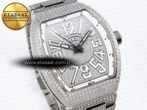 Vanguard SS Full Diamonds ABF Best Edition Diamonds White Dial on Diamonds Bracelet A2824 - Görsel 5