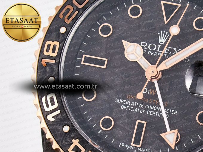 1GMT Carbon DIWF Best Edition Black Carbon Dial RG Markers on Beige Nylon Strap SA3186 CHS - Görsel 10