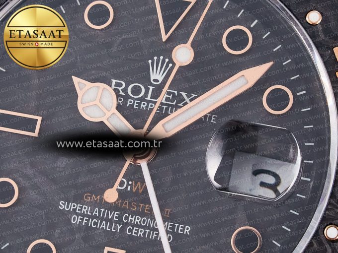 1GMT Carbon DIWF Best Edition Black Carbon Dial RG Markers on Beige Nylon Strap SA3186 CHS - Görsel 11