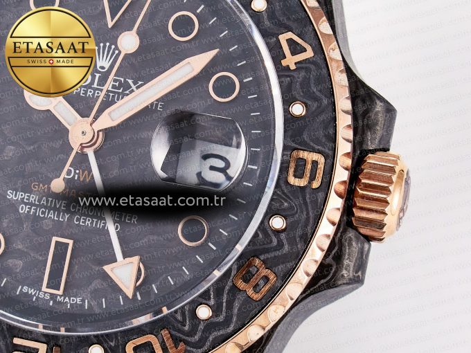1GMT Carbon DIWF Best Edition Black Carbon Dial RG Markers on Beige Nylon Strap SA3186 CHS - Görsel 12
