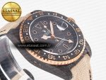 1GMT Carbon DIWF Best Edition Black Carbon Dial RG Markers on Beige Nylon Strap SA3186 CHS - Görsel 7